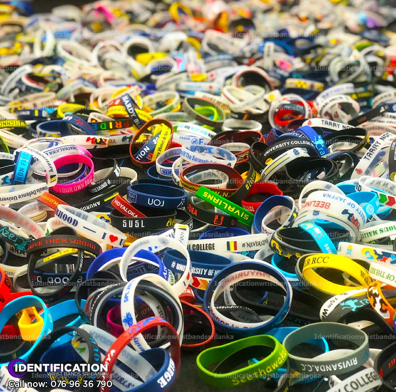 Kandurata wrist band's Normal printed wristbands/
								bracelets are made with high-quality silicone compound and print using high-quality ink.
								Band colour and printing colour is your choice. We facilitate multiple colours of bands
								in a single design.